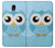 W3029 Cute Blue Owl Hard Case and Leather Flip Case For Samsung Galaxy J7 (2017) EU Version