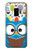 W2521 Cute Nerd Owl Cartoon Hard Case and Leather Flip Case For Samsung Galaxy S9