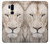 W2399 White Lion Face Hard Case and Leather Flip Case For LG G7 ThinQ