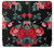 W3112 Rose Floral Pattern Black Hard Case and Leather Flip Case For LG K10 (2018), LG K30