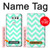 W1723 Mint Chevron Zigzag Hard Case and Leather Flip Case For LG V30, LG V30 Plus, LG V30S ThinQ, LG V35, LG V35 ThinQ