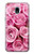 W2943 Pink Rose Hard Case and Leather Flip Case For Samsung Galaxy J3 (2018), J3 Star, J3 V 3rd Gen, J3 Orbit, J3 Achieve, Express Prime 3, Amp Prime 3