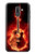 W0415 Fire Guitar Burn Hard Case and Leather Flip Case For Samsung Galaxy J8 (2018)