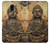 W0344 Buddha Rock Carving Hard Case and Leather Flip Case For Samsung Galaxy J6 (2018)