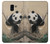 W2210 Panda Fluffy Art Painting Hard Case and Leather Flip Case For Samsung Galaxy J6 (2018)