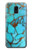 W2685 Aqua Turquoise Gemstone Graphic Printed Hard Case and Leather Flip Case For Samsung Galaxy J6 (2018)