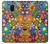 W3281 Colorful Hippie Flowers Pattern Hard Case and Leather Flip Case For Samsung Galaxy A6 (2018)