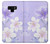 W2361 Purple White Flowers Hard Case and Leather Flip Case For Note 9 Samsung Galaxy Note9