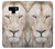 W2399 White Lion Face Hard Case and Leather Flip Case For Note 9 Samsung Galaxy Note9