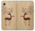 W3081 Wooden Raindeer Graphic Printed Hard Case and Leather Flip Case For iPhone XR