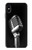 W1672 Retro Microphone Jazz Music Hard Case and Leather Flip Case For iPhone X, iPhone XS