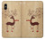 W3081 Wooden Raindeer Graphic Printed Hard Case and Leather Flip Case For iPhone X, iPhone XS