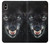 W2823 Black Wolf Blue Eyes Face Hard Case and Leather Flip Case For iPhone XS Max