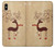 W3081 Wooden Raindeer Graphic Printed Hard Case and Leather Flip Case For iPhone XS Max