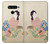 W0889 Japan Art Kimono Hard Case and Leather Flip Case For LG V40, LG V40 ThinQ