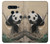 W2210 Panda Fluffy Art Painting Hard Case and Leather Flip Case For LG V40, LG V40 ThinQ