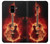 W0415 Fire Guitar Burn Hard Case and Leather Flip Case For Samsung Galaxy A8 (2018)
