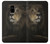 W0472 Lion Hard Case and Leather Flip Case For Samsung Galaxy A8 (2018)