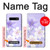 W2361 Purple White Flowers Hard Case and Leather Flip Case For Samsung Galaxy S10 Plus