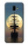 W2897 Pirate Ship Moon Night Hard Case and Leather Flip Case For Samsung Galaxy J6+ (2018), J6 Plus (2018)