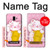 W3025 Pink Maneki Neko Lucky Cat Hard Case and Leather Flip Case For Samsung Galaxy J6+ (2018), J6 Plus (2018)