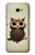 W0360 Coffee Owl Hard Case and Leather Flip Case For Samsung Galaxy J4+ (2018), J4 Plus (2018)