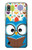 W2521 Cute Nerd Owl Cartoon Hard Case and Leather Flip Case For Samsung Galaxy A10