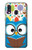 W2521 Cute Nerd Owl Cartoon Hard Case and Leather Flip Case For Samsung Galaxy A40