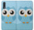 W3029 Cute Blue Owl Hard Case and Leather Flip Case For Samsung Galaxy A50