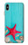 W3428 Aqua Wood Starfish Shell Hard Case and Leather Flip Case For iPhone XS Max