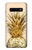 W3490 Gold Pineapple Hard Case and Leather Flip Case For Samsung Galaxy S10 Plus