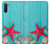 W3428 Aqua Wood Starfish Shell Hard Case and Leather Flip Case For Samsung Galaxy Note 10