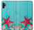 W3428 Aqua Wood Starfish Shell Hard Case and Leather Flip Case For Samsung Galaxy Note 10 Plus