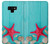 W3428 Aqua Wood Starfish Shell Hard Case and Leather Flip Case For Note 9 Samsung Galaxy Note9