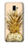 W3490 Gold Pineapple Hard Case and Leather Flip Case For Samsung Galaxy J6+ (2018), J6 Plus (2018)