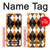 W3421 Black Orange White Argyle Plaid Hard Case and Leather Flip Case For Samsung Galaxy A9 (2018), A9 Star Pro, A9s