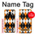 W3421 Black Orange White Argyle Plaid Hard Case and Leather Flip Case For Samsung Galaxy A8 (2018)