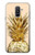 W3490 Gold Pineapple Hard Case and Leather Flip Case For Samsung Galaxy A6+ (2018), J8 Plus 2018, A6 Plus 2018