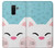 W3542 Cute Cat Cartoon Hard Case and Leather Flip Case For Samsung Galaxy A6+ (2018), J8 Plus 2018, A6 Plus 2018