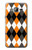 W3421 Black Orange White Argyle Plaid Hard Case and Leather Flip Case For Samsung Galaxy J3 (2016)