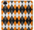 W3421 Black Orange White Argyle Plaid Hard Case and Leather Flip Case For Google Pixel 2