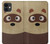 W2825 Cute Cartoon Raccoon Hard Case and Leather Flip Case For iPhone 11