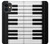 W3078 Black and White Piano Keyboard Hard Case and Leather Flip Case For iPhone 11