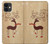 W3081 Wooden Raindeer Graphic Printed Hard Case and Leather Flip Case For iPhone 11