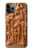 W1307 Fish Wood Carving Graphic Printed Hard Case and Leather Flip Case For iPhone 11 Pro