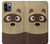 W2825 Cute Cartoon Raccoon Hard Case and Leather Flip Case For iPhone 11 Pro