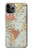 W3418 Vintage World Map Hard Case and Leather Flip Case For iPhone 11 Pro