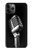 W1672 Retro Microphone Jazz Music Hard Case and Leather Flip Case For iPhone 11 Pro Max