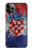 W3313 Croatia Flag Vintage Football Graphic Hard Case and Leather Flip Case For iPhone 11 Pro Max