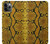 W3365 Yellow Python Skin Graphic Print Hard Case and Leather Flip Case For iPhone 11 Pro Max